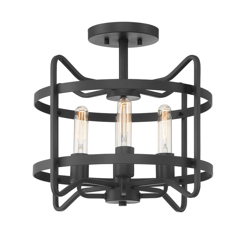 Savoy House 6-4900-4-89 Four Light Semi-Flush Mount, Matte Black