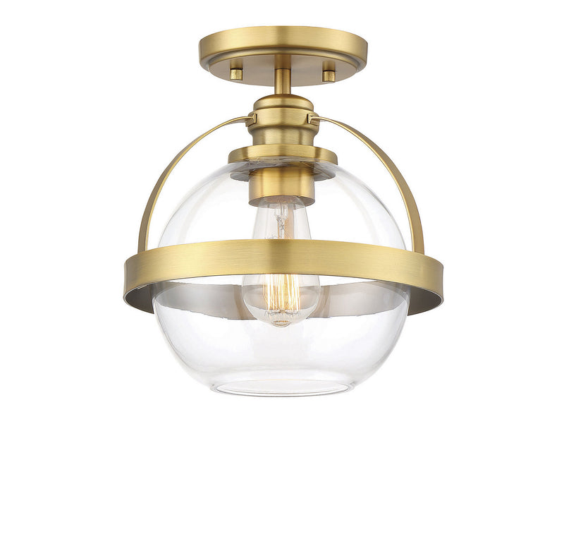 Savoy House 6-7200-1-322 One Light Semi-Flush Mount, Warm Brass