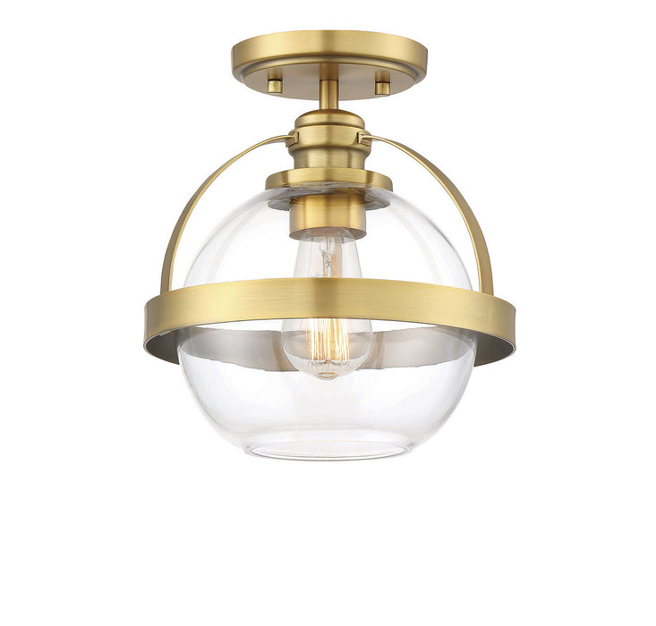 Savoy House 6-7200-1-322 One Light Semi-Flush Mount, Warm Brass