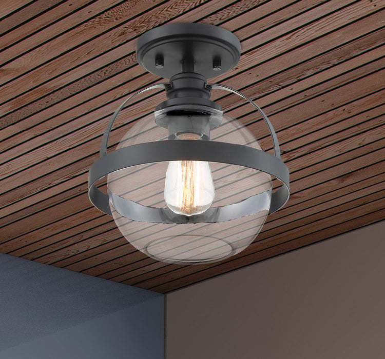 Savoy House 6-7200-1-89 One Light Semi-Flush Mount, Matte Black