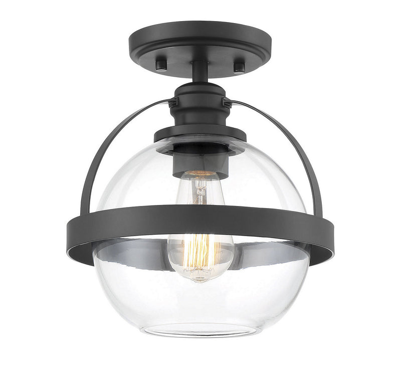 Savoy House 6-7200-1-89 One Light Semi-Flush Mount, Matte Black