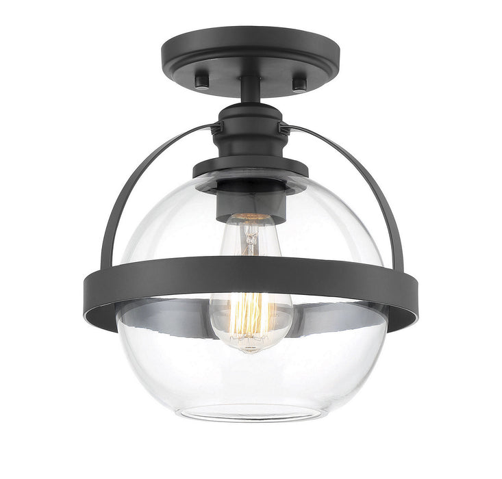 Savoy House 6-7200-1-89 One Light Semi-Flush Mount, Matte Black