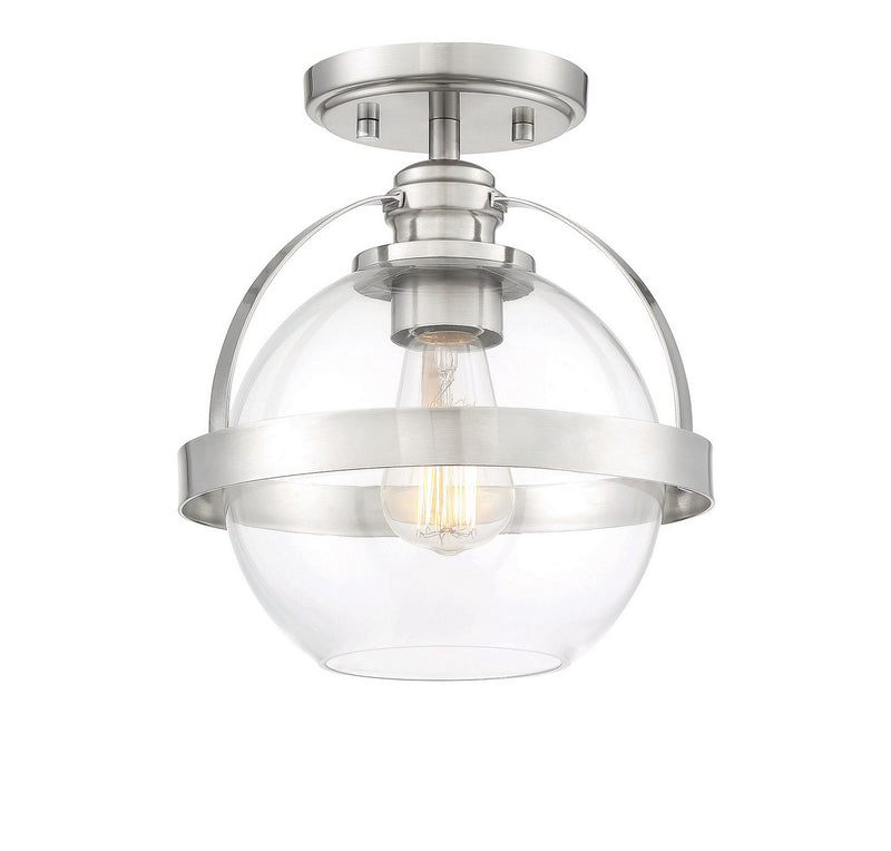 Savoy House 6-7200-1-SN One Light Semi-Flush Mount, Satin Nickel