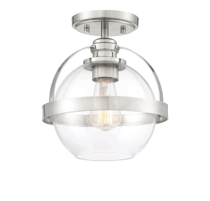 Savoy House 6-7200-1-SN One Light Semi-Flush Mount, Satin Nickel