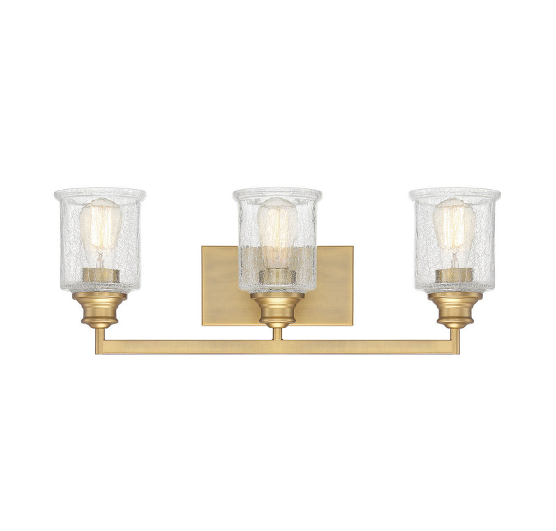 Savoy House 8-1972-3-322 Three Light Bath Bar, Warm Brass