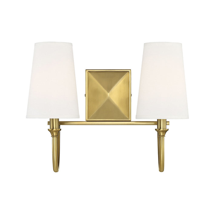 Savoy House 8-2542-2-322 Two Light Bath Bar, Warm Brass