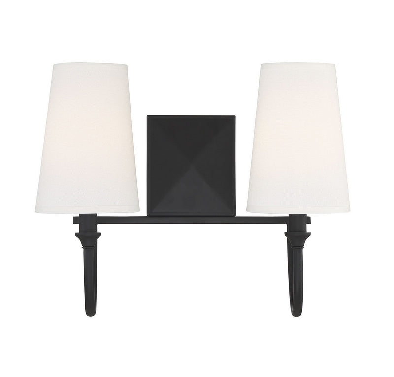 Savoy House 8-2542-2-89 Two Light Bath Bar, Matte Black