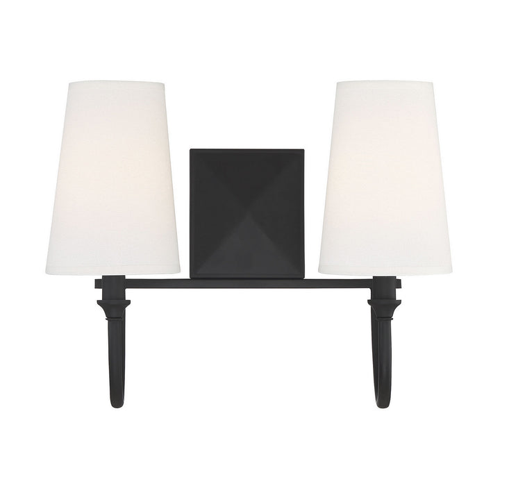 Savoy House 8-2542-2-89 Two Light Bath Bar, Matte Black