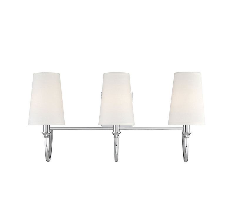 Savoy House 8-2542-3-109 Three Light Bath Bar, Polished Nickel