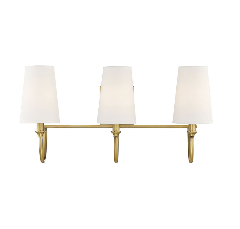 Savoy House 8-2542-3-322 Three Light Bath Bar, Warm Brass