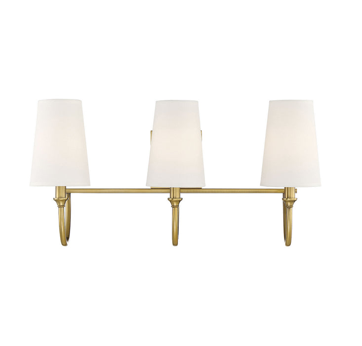 Savoy House 8-2542-3-322 Three Light Bath Bar, Warm Brass