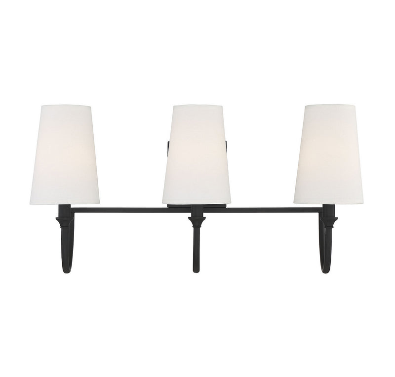 Savoy House 8-2542-3-89 Three Light Bath Bar, Matte Black