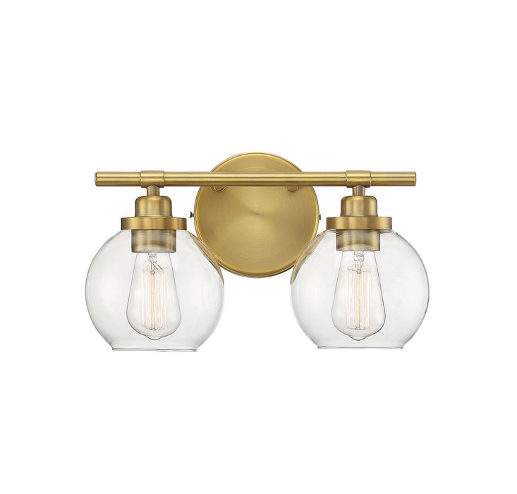 Savoy House 8-4050-2-322 Two Light Bath Bar, Warm Brass