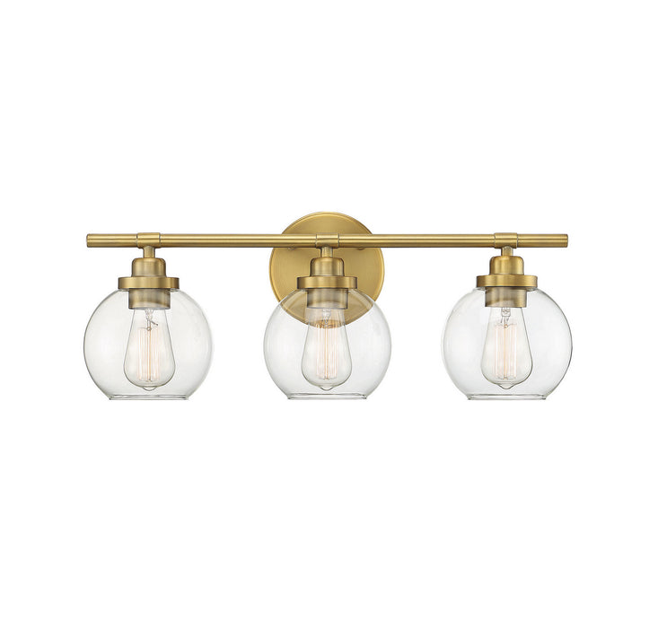 Savoy House 8-4050-3-322 Three Light Bath Bar, Warm Brass