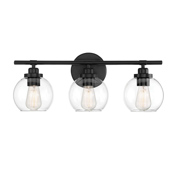 Savoy House 8-4050-3-BK Three Light Bath Bar, Matte Black