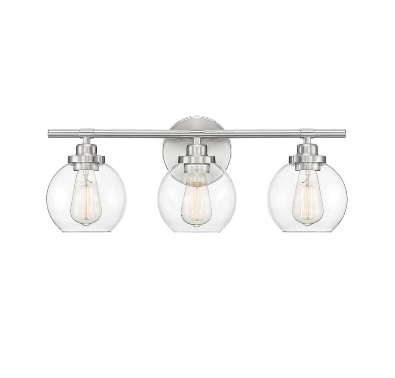 Savoy House 8-4050-3-SN Three Light Bath Bar, Satin Nickel