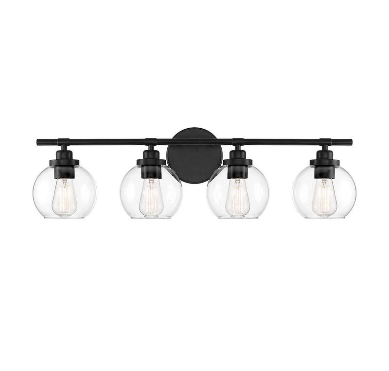 Savoy House 8-4050-4-BK Four Light Bath Bar, Matte Black