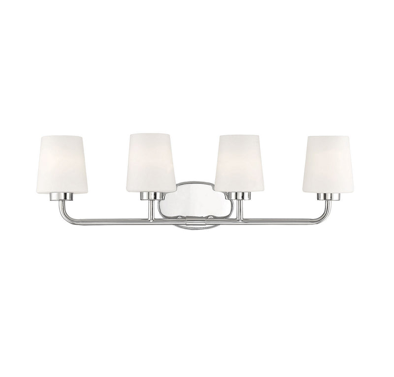 Savoy House 8-4090-4-109 Four Light Bath Bar, Polished Nickel