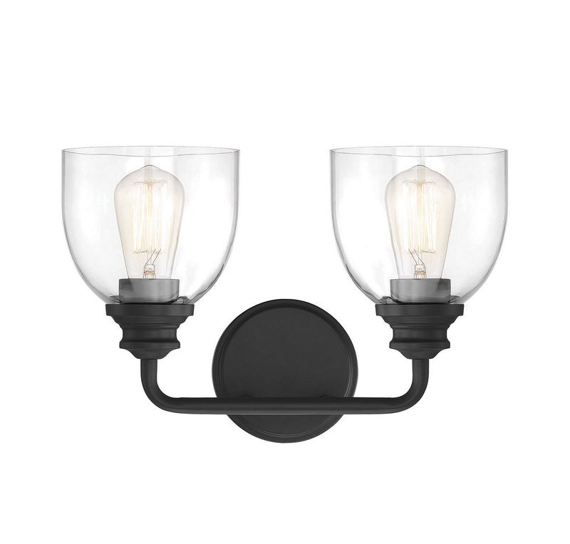 Savoy House 8-7205-2-BK Two Light Bath Bar, Black