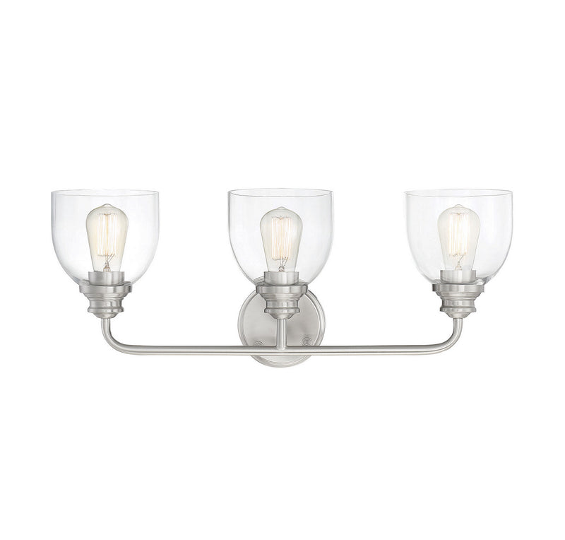 Savoy House 8-7205-3-SN Three Light Bath Bar, Satin Nickel