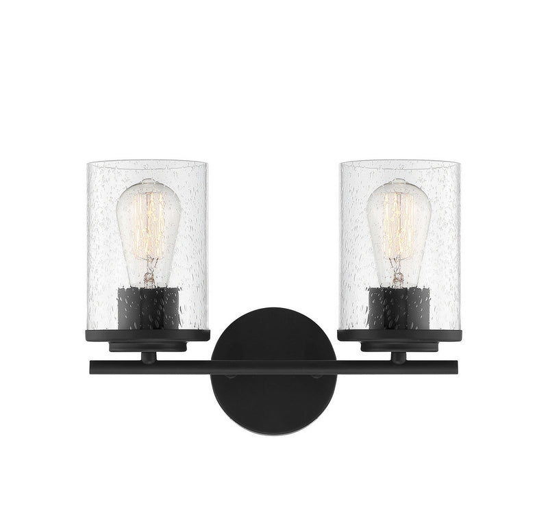 Savoy House 8-8020-2-BK Two Light Bath Bar, Matte Black
