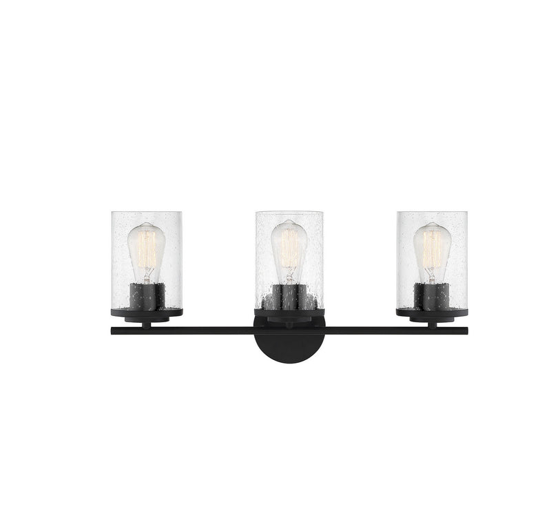 Savoy House 8-8020-3-BK Three Light Bath Bar, Matte Black