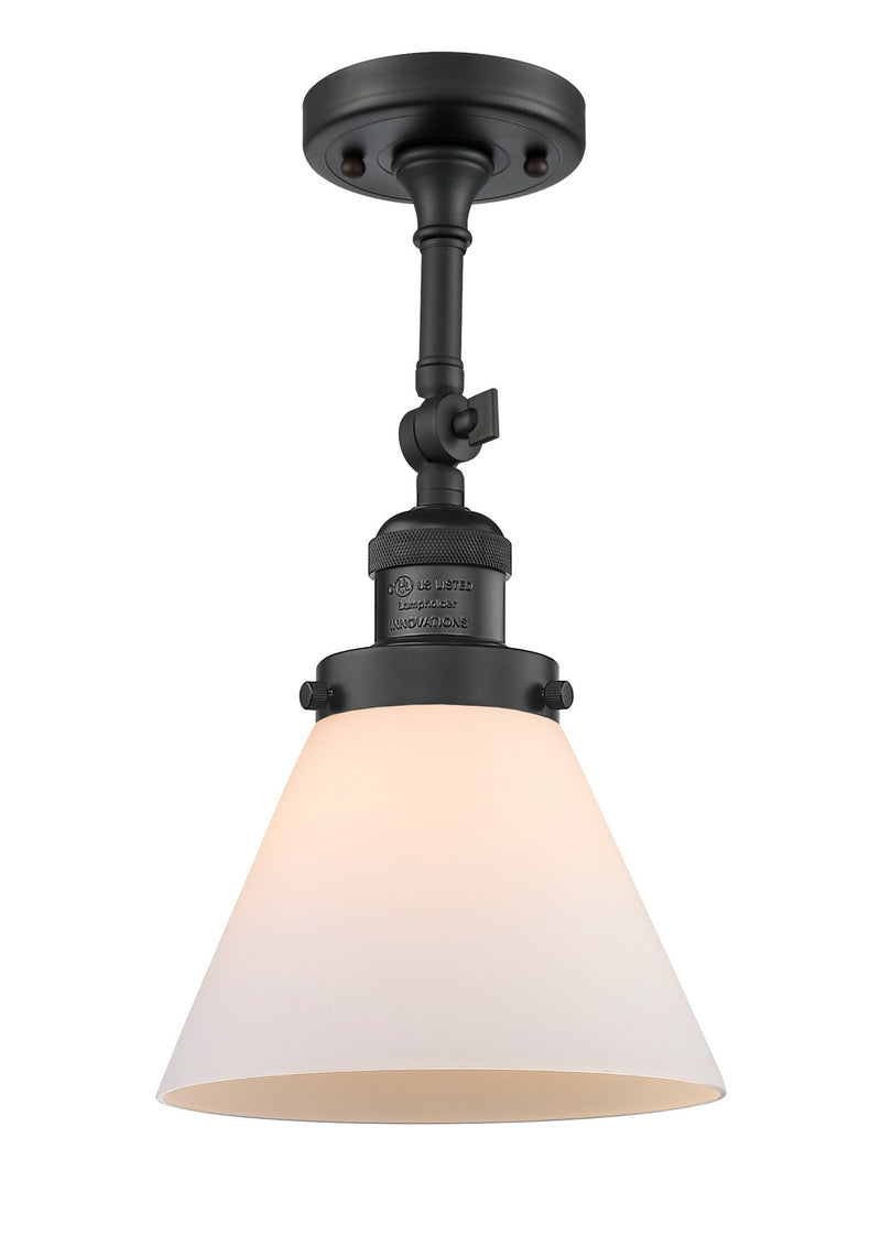 Innovations 201F-BK-G41 One Light Semi-Flush Mount, Matte Black