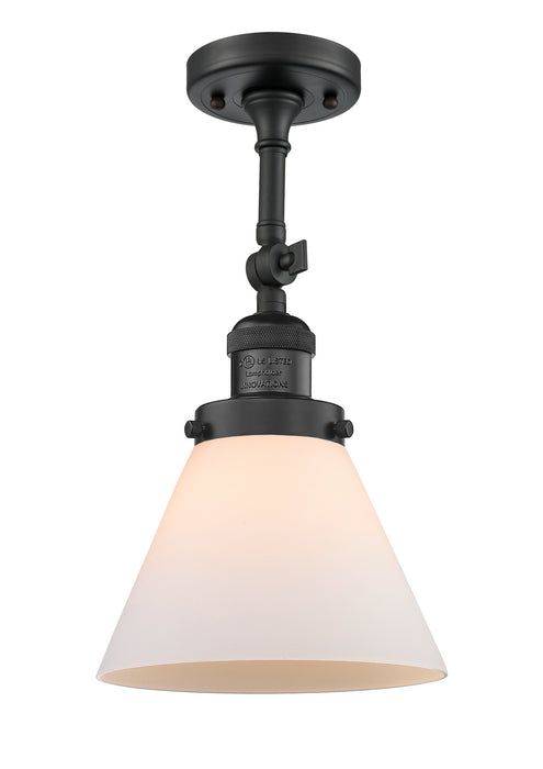 Innovations 201F-BK-G41 One Light Semi-Flush Mount, Matte Black