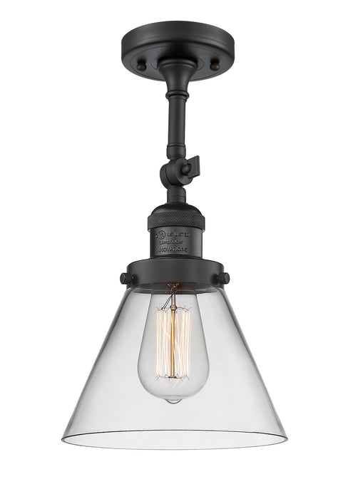 Innovations 201F-BK-G42 One Light Semi-Flush Mount, Matte Black