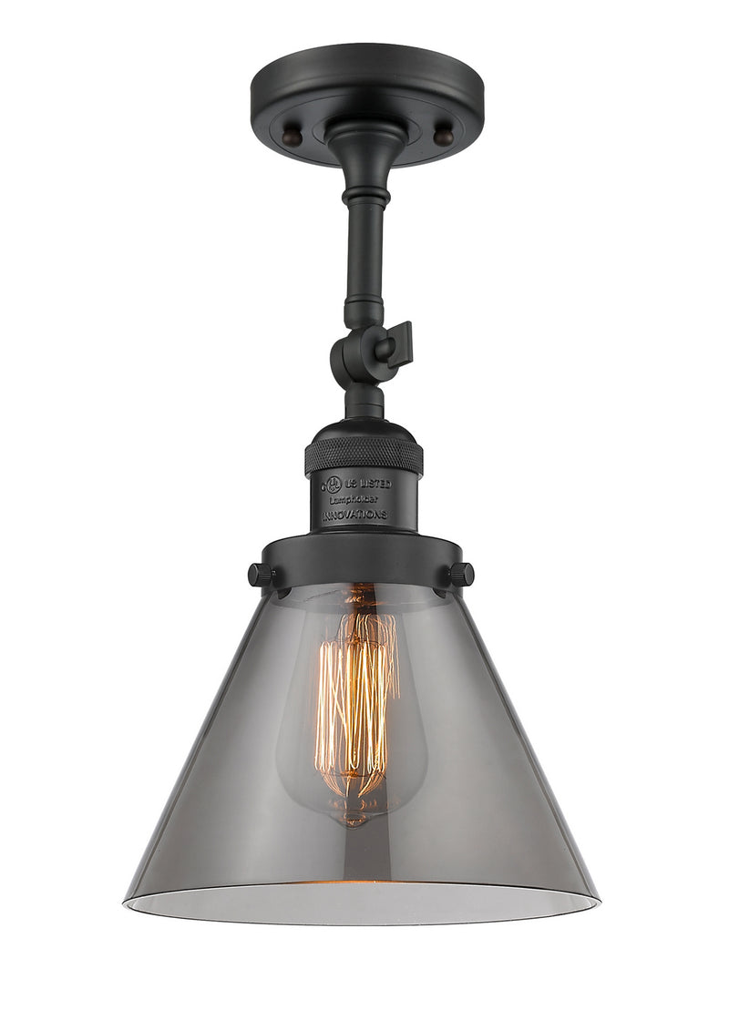 Innovations 201F-BK-G43 One Light Semi-Flush Mount, Matte Black