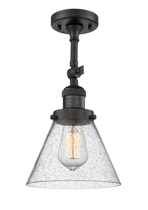 Innovations 201F-BK-G44 One Light Semi-Flush Mount, Matte Black