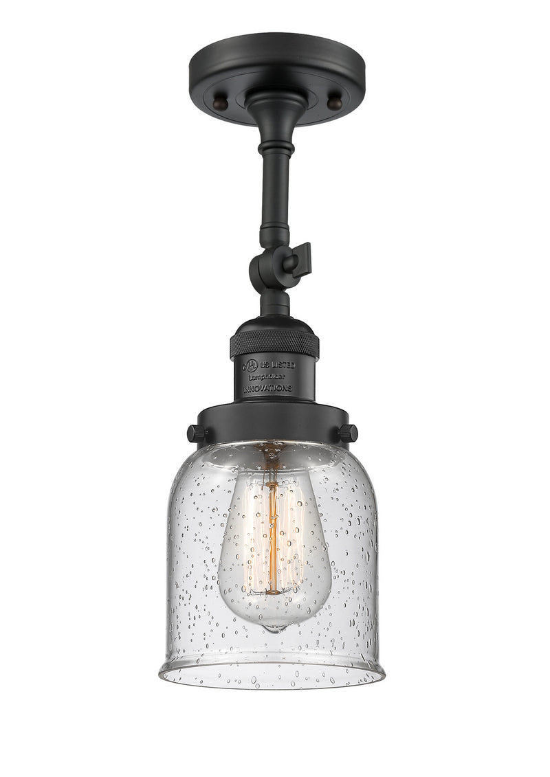 Innovations 201F-BK-G54 One Light Semi-Flush Mount, Matte Black