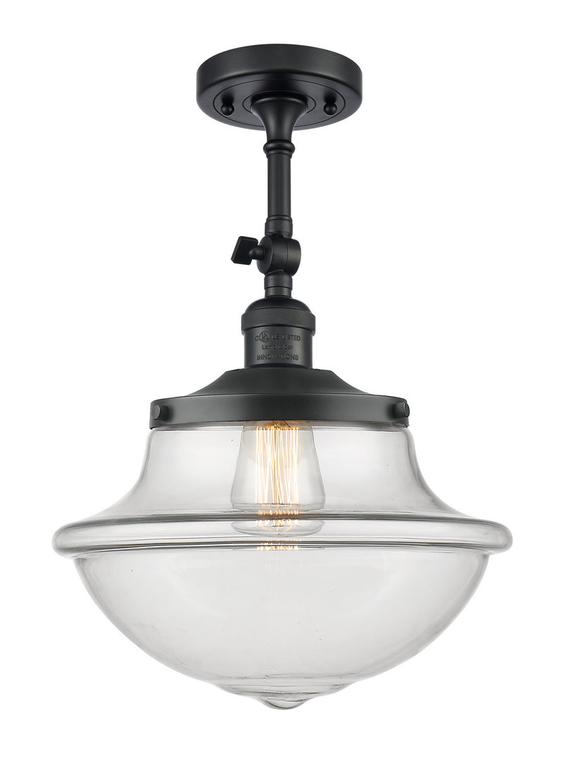 Innovations 201F-BK-G542 One Light Semi-Flush Mount, Matte Black