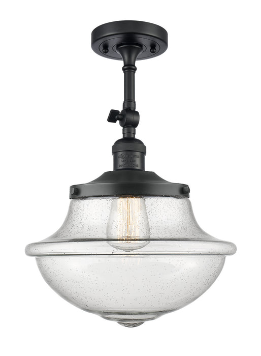 Innovations 201F-BK-G544 One Light Semi-Flush Mount, Matte Black