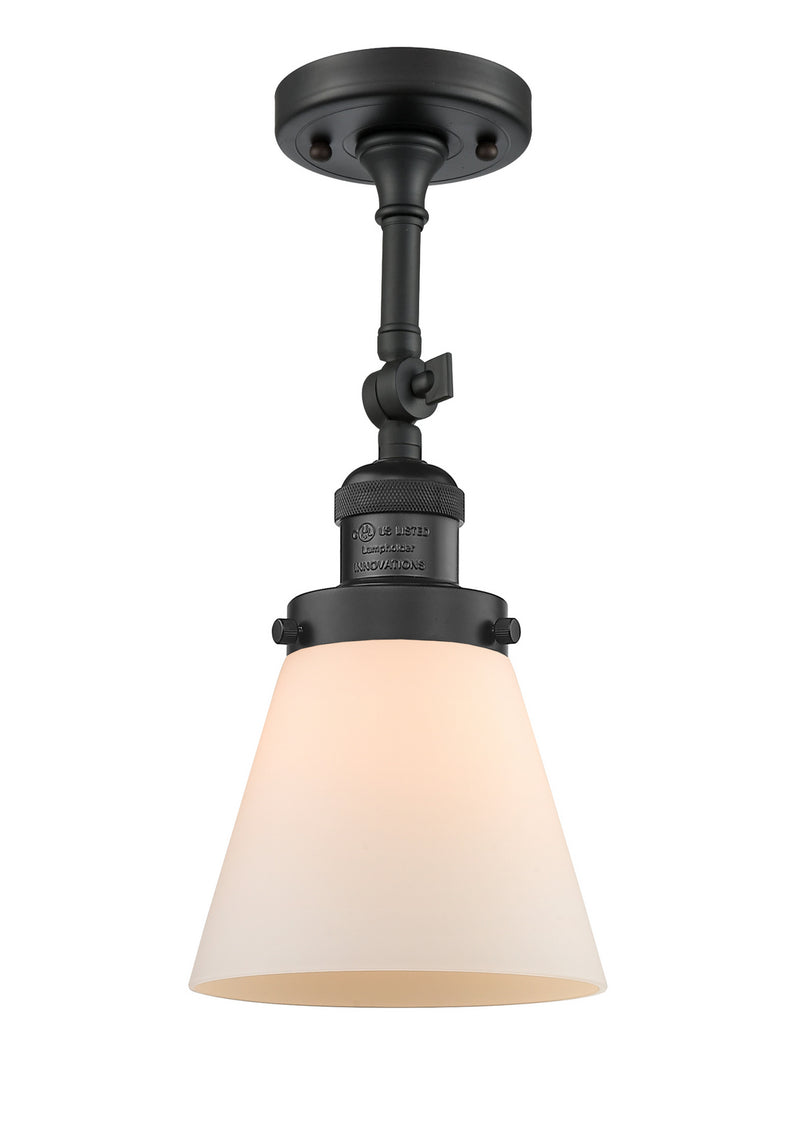 Innovations 201F-BK-G61 One Light Semi-Flush Mount, Matte Black