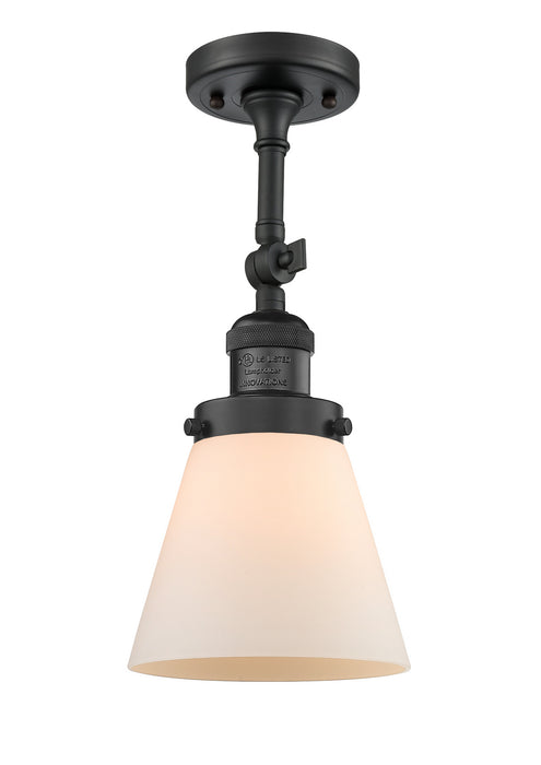 Innovations 201F-BK-G61 One Light Semi-Flush Mount, Matte Black