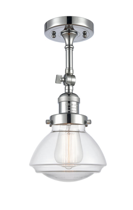 Innovations 201F-PC-G322 One Light Semi-Flush Mount, Polished Chrome