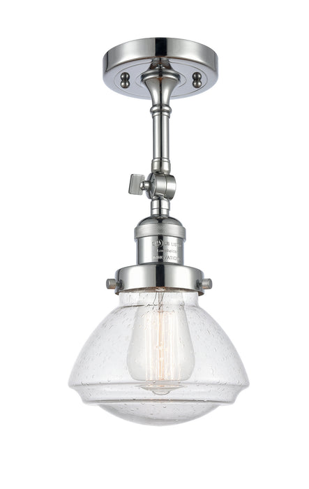 Innovations 201F-PC-G324 One Light Semi-Flush Mount, Polished Chrome