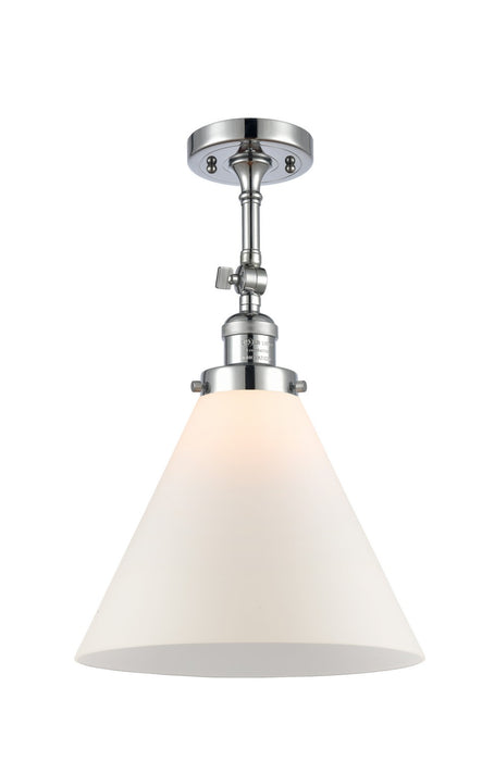 Innovations 201F-PC-G41-L One Light Semi-Flush Mount, Polished Chrome