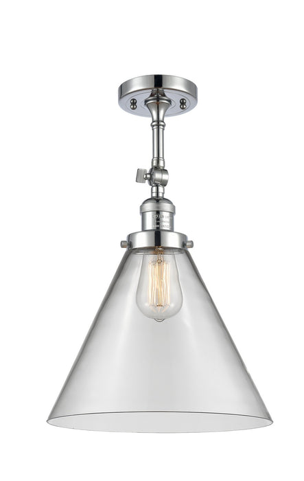 Innovations 201F-PC-G42-L One Light Semi-Flush Mount, Polished Chrome