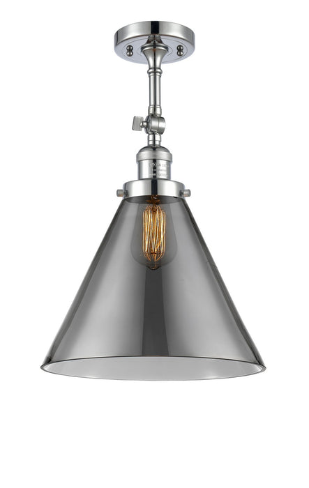 Innovations 201F-PC-G43-L One Light Semi-Flush Mount, Polished Chrome