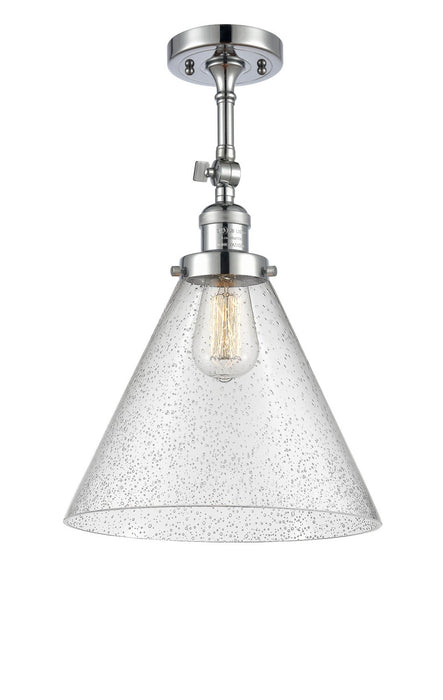 Innovations 201F-PC-G44-L One Light Semi-Flush Mount, Polished Chrome