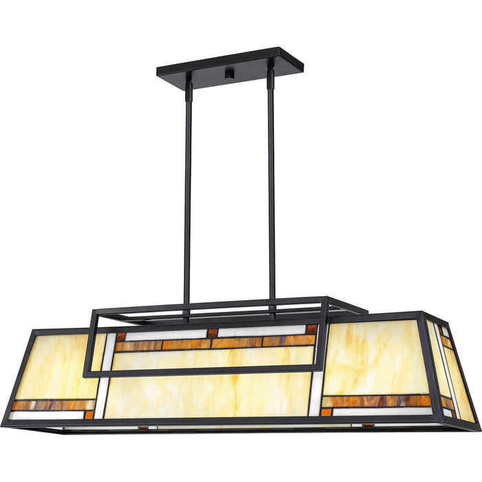 Quoizel ATW439MBK Four Light Island Chandelier, Matte Black