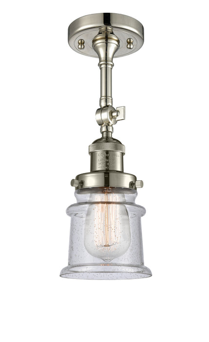 Innovations 201F-PN-G184S One Light Semi-Flush Mount, Polished Nickel
