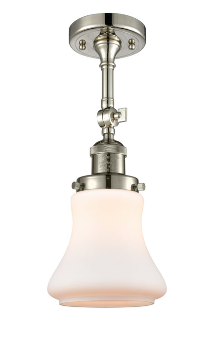 Innovations 201F-PN-G191 One Light Semi-Flush Mount, Polished Nickel