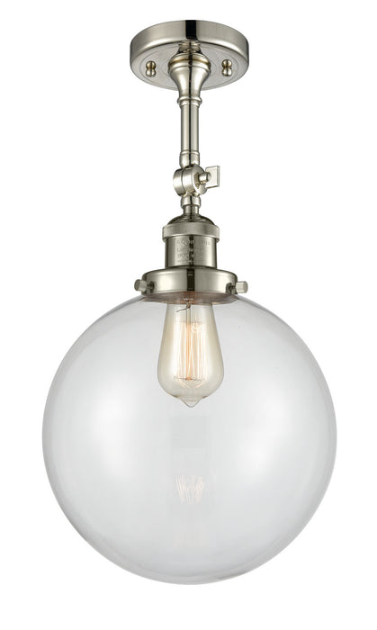 Innovations 201F-PN-G202-10 One Light Semi-Flush Mount, Polished Nickel