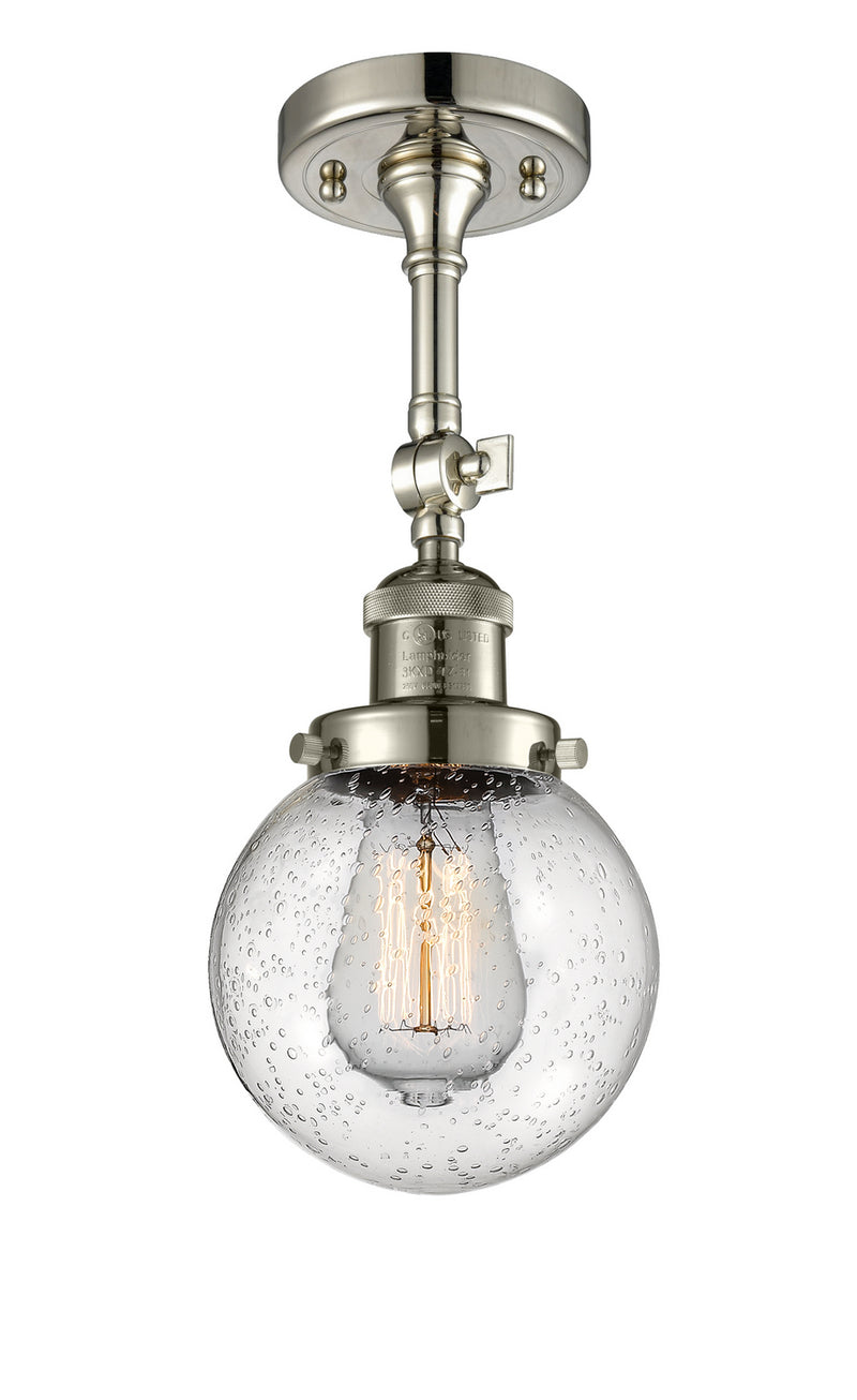 Innovations 201F-PN-G204-6 One Light Semi-Flush Mount, Polished Nickel