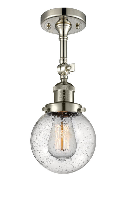 Innovations 201F-PN-G204-6 One Light Semi-Flush Mount, Polished Nickel