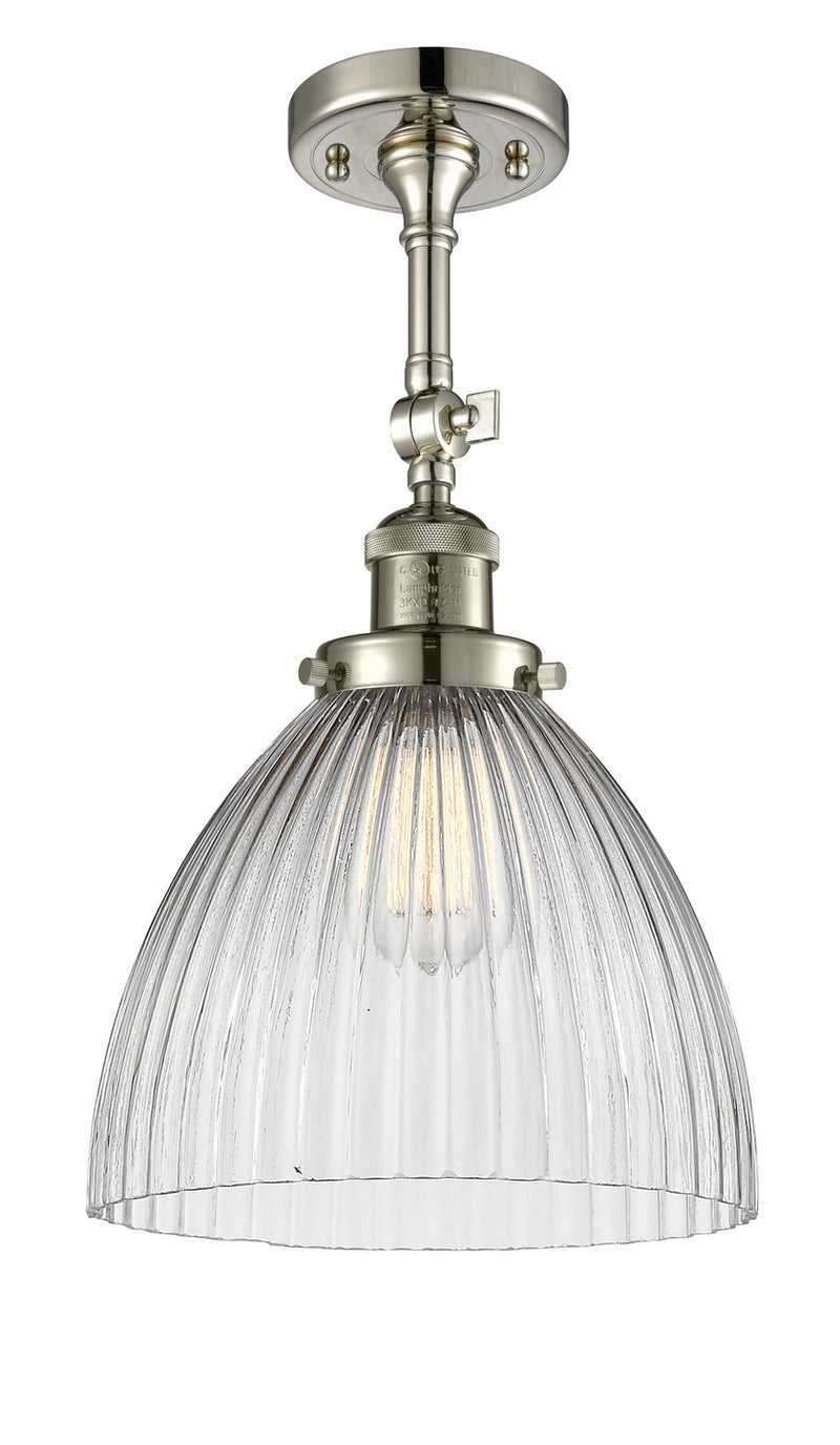 Innovations 201F-PN-G222 One Light Semi-Flush Mount, Polished Nickel