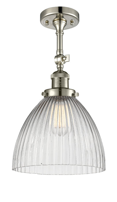 Innovations 201F-PN-G222 One Light Semi-Flush Mount, Polished Nickel
